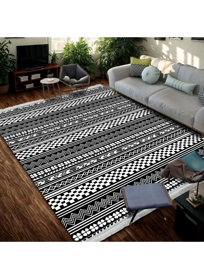 SMART HOME Large padded floor mat with a soft velvet surface and non-slip backing - Living room rug - Majlis rug - Lounge rug - Luxurious decorative rug - Elegant rug with modern patterns for living rooms and majlis - Size 350x250 cm - Suitable for everyday use and entertaining - Image 2